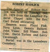 Hadlick, Robert